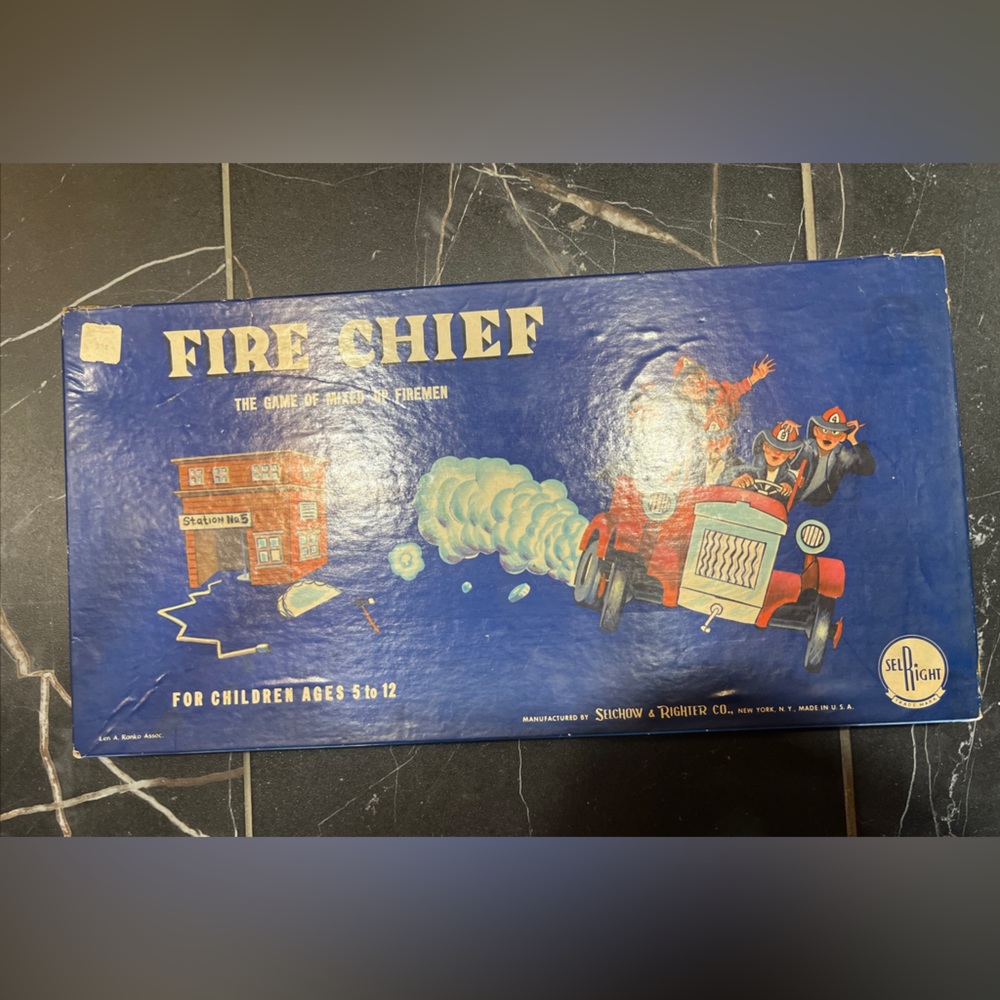 RARE Vintage Fire Chief The Game Of Mixed Up Firemen 1957 Selchow & Righter Co.